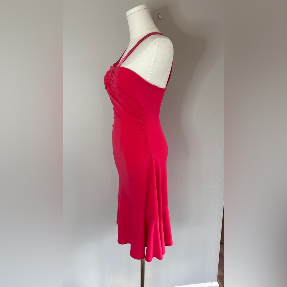 Y2K JODI KRISTOPHER Babydoll Ruched Midi Dress Resort Party Going Out Barbie | L - Picture 7 of 14